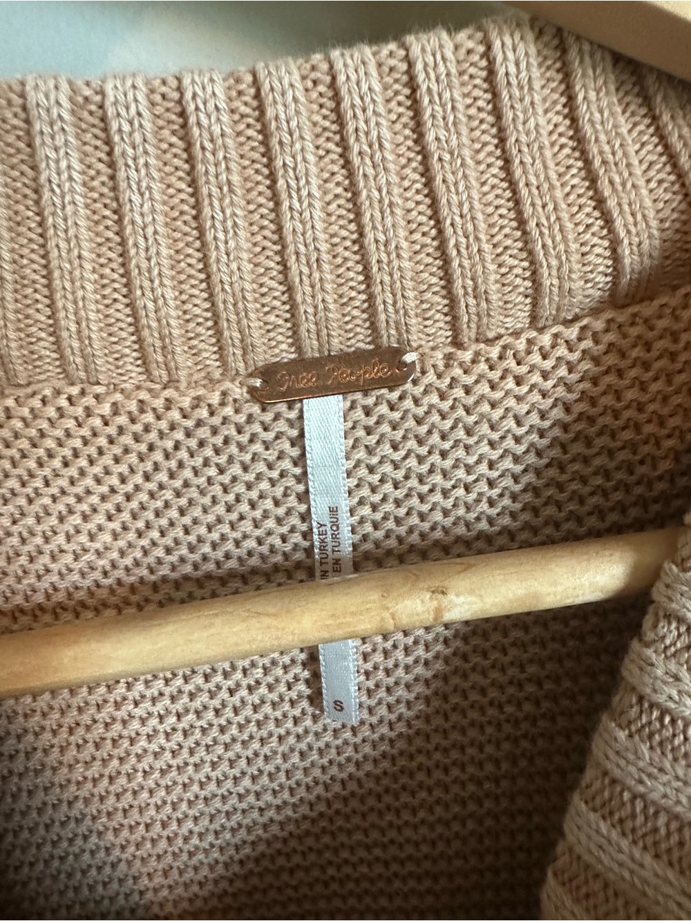 Free People Maggie Henley Sweater in Ginger Root Beige - Picture 3 of 3